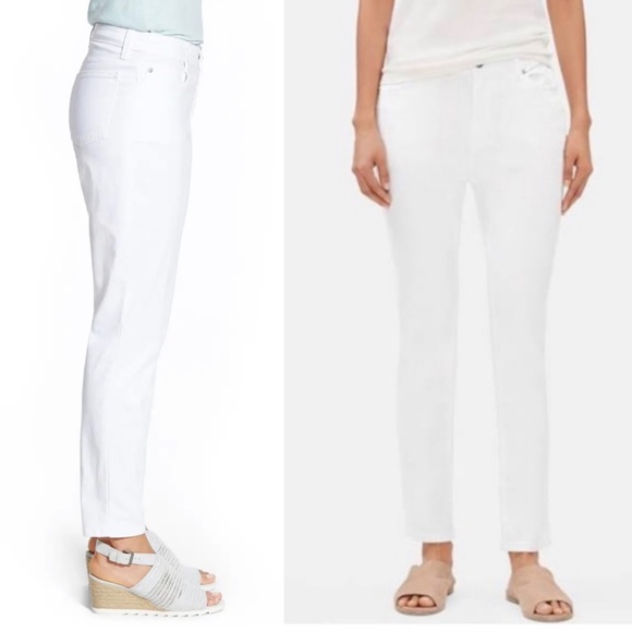 Eileen Fisher White Organic Cotton Jeans, Size 10 - Picture 2 of 11